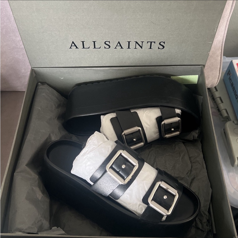 All Saints Platform Sandals EXCELLENT CONDITION Womens Slides Size 38 7/7.5